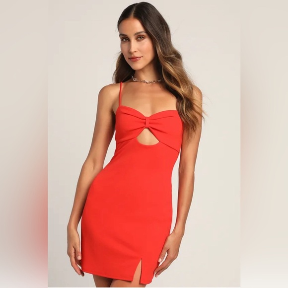 NWT Lulu’s Star of the Scene Red Sleeveless Bodycon Mini Dress XL - Picture 1 of 10